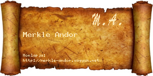 Merkle Andor névjegykártya